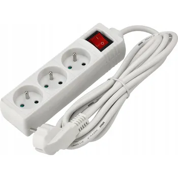 Napájecí kabel Prodlužovací Prodlužovací Kabel , zásuvková lišta 3 zásuvky, 230 V, s vypínačem, 3 m