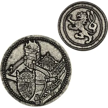 Sběratelství Drakkaria Hrad Karlštejn a Český lev, mince - zinek, starostříbro