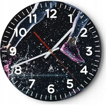 Hodiny Kuchyňské nástěnné hodiny 30x30 Sport Moderní skleněné hodiny do obýváku Tiché