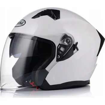 Helma na motorku Motocyklová přilba Awina otevřená bílá M 57-58 cm ECE R22-06 s clonou