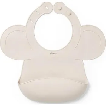 Bryndák BabyOno Silikonový bryndák s regulovaným zapínáním a kapsičkou, béžový