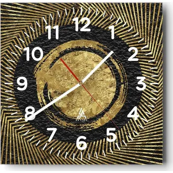 Hodiny Nástěnné hodiny do obýváku 40x40 Art Deco Tiché hodiny na skle Bez hlučný chod