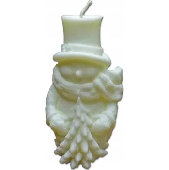 Svíčka Ručně vyráběná vonná svíčka ze sójového vosku - sněhulák, Vánoce