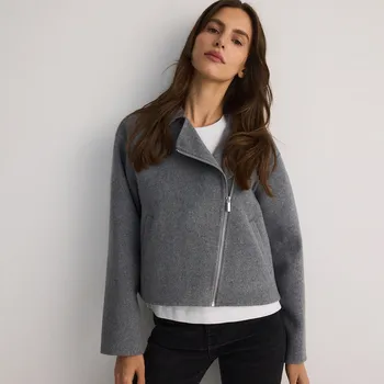 Dámský kabát Reserved - Bunda s vysokým podílem vlny - světle šedá - 931FS-09M - 931FS-09M-L