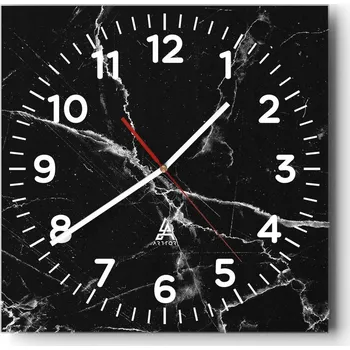 Hodiny Kuchyňské nástěnné hodiny 30x30 Mramorové skleněné hodiny do obýváku Moderní tiché