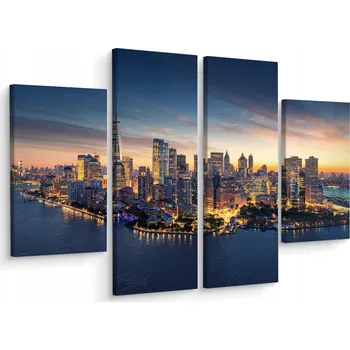 Obraz PANORAMATICKÝ obraz New York - triptych/čtyřdílný, 3D efekt, 80x60 cm