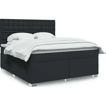 Postel vidaXL Box spring postel s matrací 180x200 cm umělá kůže [3290733] Barva: Černá