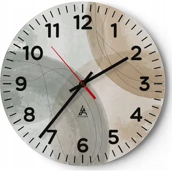 Hodiny Kuchyňské nástěnné hodiny 30x30 Abstrakce Moderní skleněné hodiny Tiché