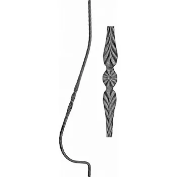 Kovaná tyčka zábradlí, balkonové kované prvky 20.100 černá 950 mm