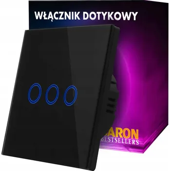 vypínač DOTYKOVÝ SPÍNAČ SVĚTLA TROJITÝ ČERNÝ LED