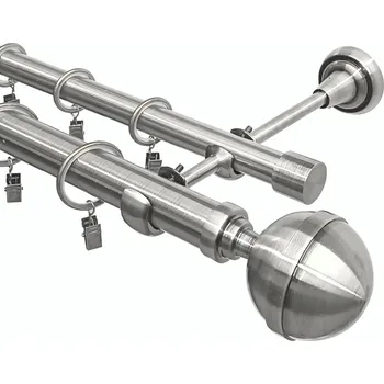 Garnýž Garnýž dvojitá kovová, nikl, mix koncovek Imperia Deco 25+19 mm, 180 cm