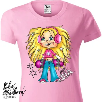 Pánské tričko DIA triko Rebelka vel. M, růžová