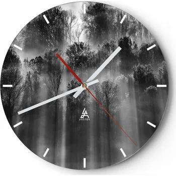 Hodiny Nástěnné hodiny do kuchyně 30x30 Krajina Skleněné hodiny do obýváku Tiché