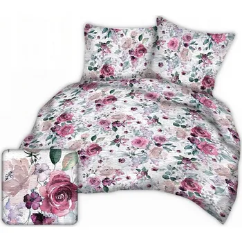 Povlečení Krepové povlečení 180x200 bílá akvarelová růže