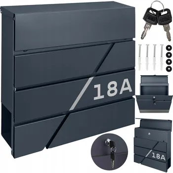 Poštovní schránka Poštovní schránka euroschránka, s vhozem, se schránkou na noviny M-TEC šedá