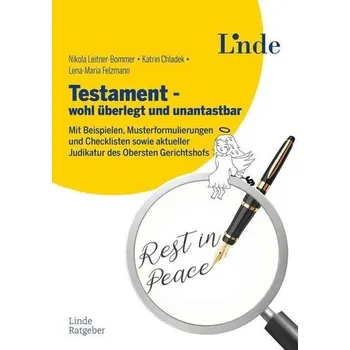 Testament - wohl überlegt und unantastbar - Leitner-Bommer, Nikola