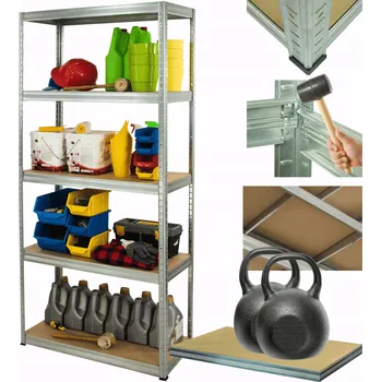 Dílenský regál Kovový regál skladový stojan pozink HELIOS 180x100x35cm 5 polic x 275kg ODOLNÝ