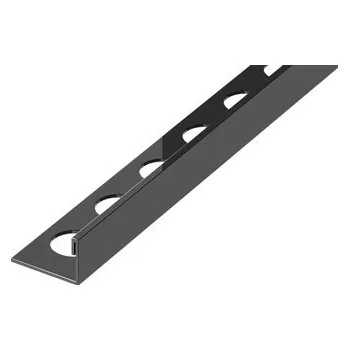 Podlahová lišta Lišta ukončovací "L" Eviso black lesk, nerez PVD, délka 270 cm, výška hrany 10,5 mm, FILB0002