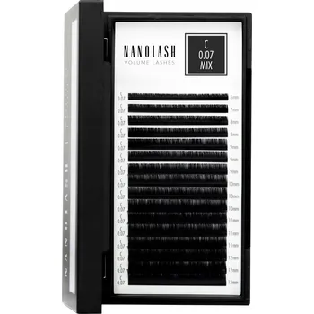 Umělé řasy Umělé řasy pro prodlužování Nanolash - 0.07 kroucení C mix 6-13 mm 16 proužků