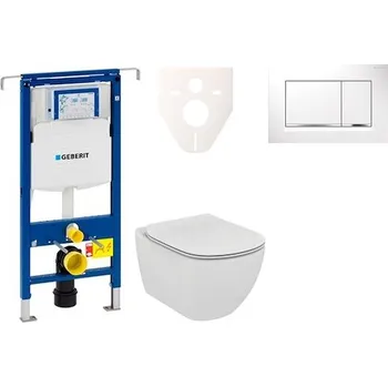 Cenově zvýhodněný závěsný WC set Geberit do lehkých stěn / předstěnová montáž+ WC Ideal Standard Tesi 111.355.00.5NE5