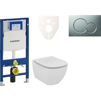 Cenově zvýhodněný závěsný WC set Geberit do lehkých stěn / předstěnová montáž+ WC Ideal Standard Tesi 111.300.00.5NE3