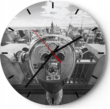 Hodiny Velké nástěnné hodiny 40x40 Jork - Skleněné hodiny Kulatý Tiché