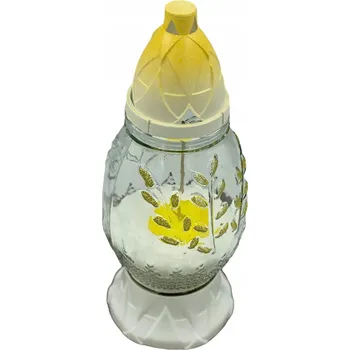 Svíčka Dekorativní zalévaný hřbitovní svíčka WEGA, skleněný, dekorativní na hrob Velikonoce B-122