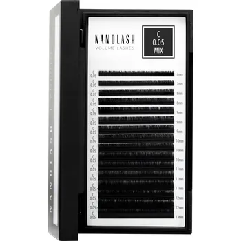 Umělé řasy Umělé řasy pro prodlužování Nanolash - 0.05 zakřivení C mix 6-13mm 16 proužků