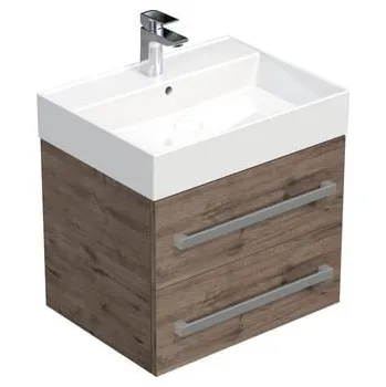 Koupelnový nábytek Koupelnová skříňka s umyvadlem SAT Cube Way 60x53x46 cm dub Wellington mat CUBE46602DWSAT