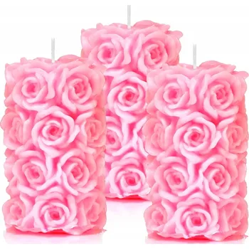 Svíčka Dekorativní parafinová svíčka bez vůně Drobo 3 ks