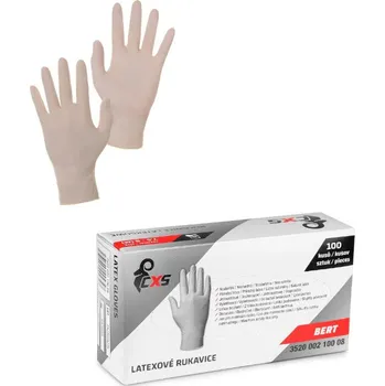 Vyšetřovací rukavice BERT CXS rukavice jednorázové latex pudr. (100ks) - 9