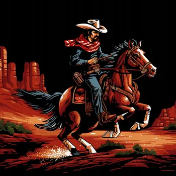 Plakát Plakát Cvalem přes prérii bez rámu 20 x 20 cm