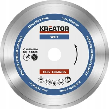 Řezný kotouč Diamantový kotouč Kreator KRT081104 pro dlaždice 200x30x2.4 mm