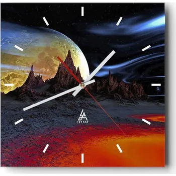 Hodiny Velké nástěnné hodiny 40x40 Abstrakce Skleněné tiché hodiny