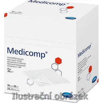 Medicomp 10 x 10 cm, nesterilní komprese, netkaný tex.,100 ks