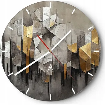 Hodiny Velké nástěnné hodiny 40x40 Abstrakce Skleněné hodiny Kulatý Tiché