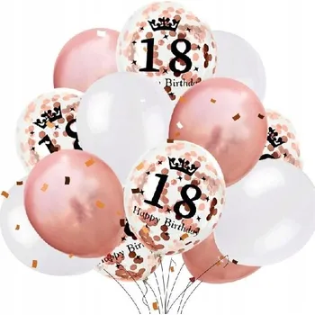 Balónek BALÓNKY k 18. narozeninám 18 LET RŮŽOVÉ ZLATO