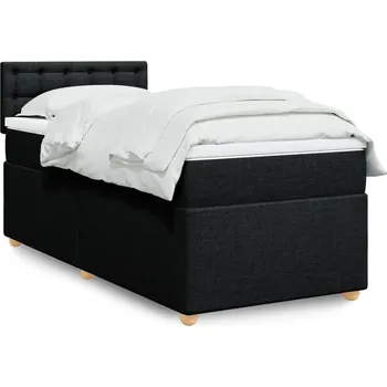 Postel vidaXL Box spring postel s matrací 100 x 200 cm textil [3286606] Barva: Černá