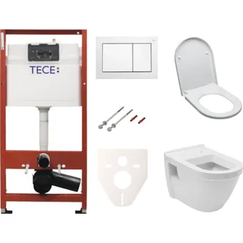 Cenově zvýhodněný závěsný WC set TECE do lehkých stěn / předstěnová montáž+ WC Vitra Integra vč. sedátka SIKOTSV0