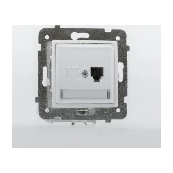 Elektrická zásuvka Polmark ROSA Telefonní zásuvka RJ1 jednoduchá, bílá barva