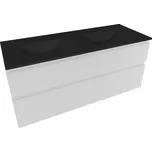 Koupelnová skříňka 2 zásuvková s umyvadlem Naturel Savona 118x53x44,8 cm bílá lesk SAVONA2120BIC