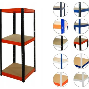 Dílenský regál Kovový skladový regál Wamar 90 x 30 x 30 cm, nosnost až 175 kg na polici
