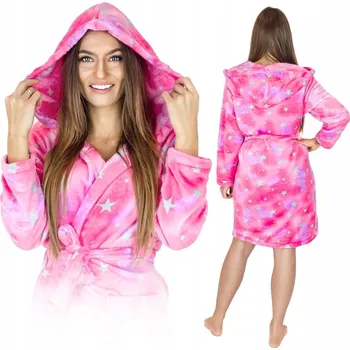 Dámský župan Onesies dámský župan ke kolenům s kapucí ecru velikost M