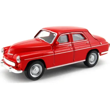 autíčko Welly 1:43 Varšava 224 Legendy PRL model červená