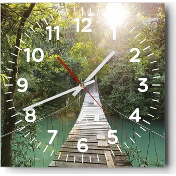 Hodiny Nástěnné hodiny do obýváku 40x40 Krajina Bezhluczne Skleněné hodiny Tiché