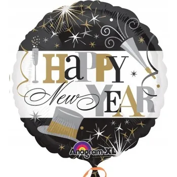 Balónek Balónek, fóliový 18" CIR "Šťastný nový rok"