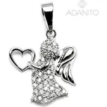 Zlatý přívěsek anděl se zirkony z bílého zlata