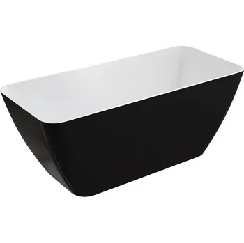 Vana OMNIRES - PARMA M+ volně stojící vana, 159 x 71 cm bílá / černá lesk /BCP/ PARMAWWBCP