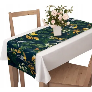 ubrus BĚHOUN NA STŮL DEKORATIVNÍ UBRUS 40x220 VZOR LISTY KVĚTY