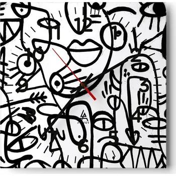 Hodiny Kuchyňské nástěnné hodiny 30x30 Abstrakce Skleněné hodiny do obýváku Moderní Tiché